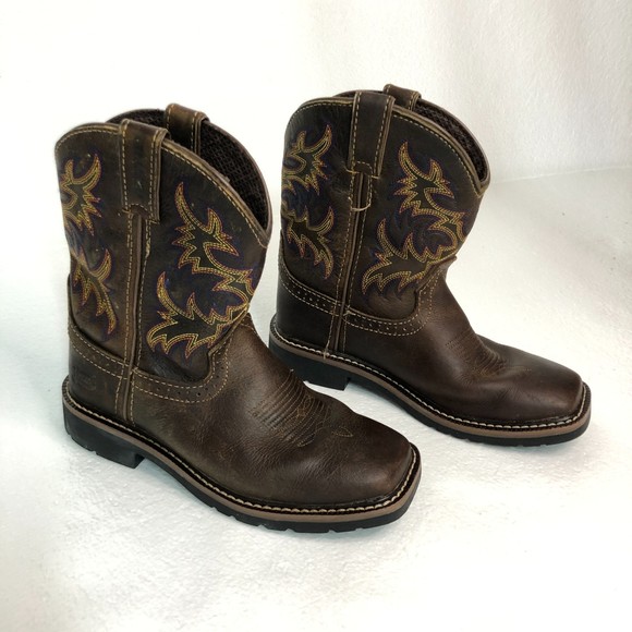 Justin Boots Other - Justin Kids Gypsy Western Boots Rugged Tan Buffalo Foot Square Toe Size 1.5D